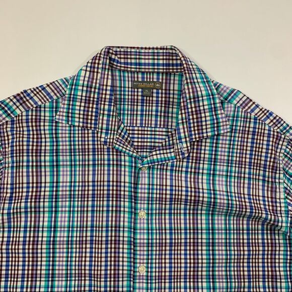 Peter Millar Shirt Mens XL Extra Large Summer Comfort Performance Plaid Nylon - Picture 4 of 13